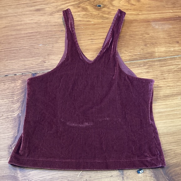OUT FROM UNDER (UO) S Burgundy Ribbed Velour Crop Tank Top - Picture 2 of 10